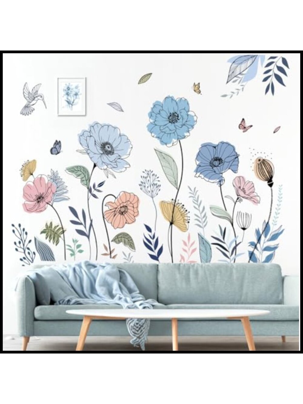 Boho Floral Wall Decals Self-Adhesive PVC Removable Stickers